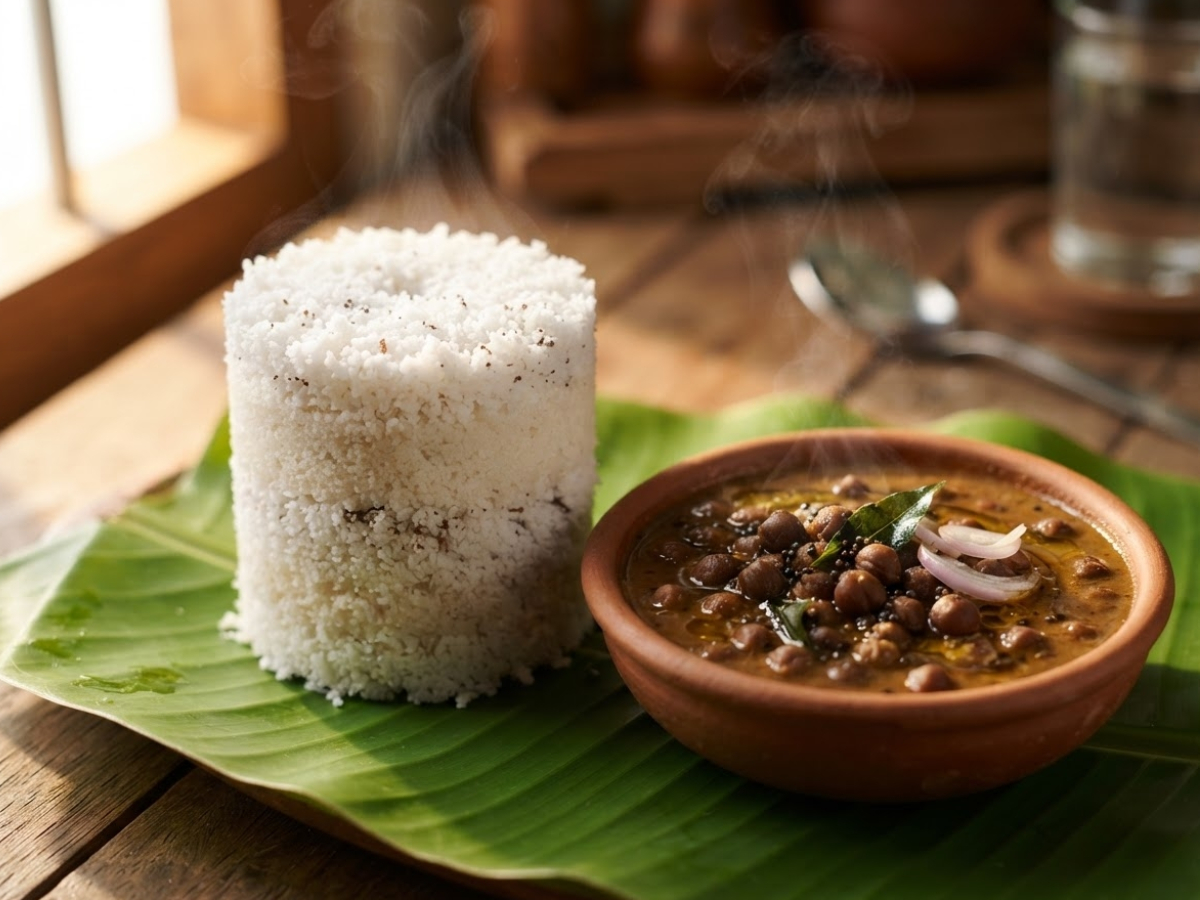 Authentic Kerala Puttu served fresh